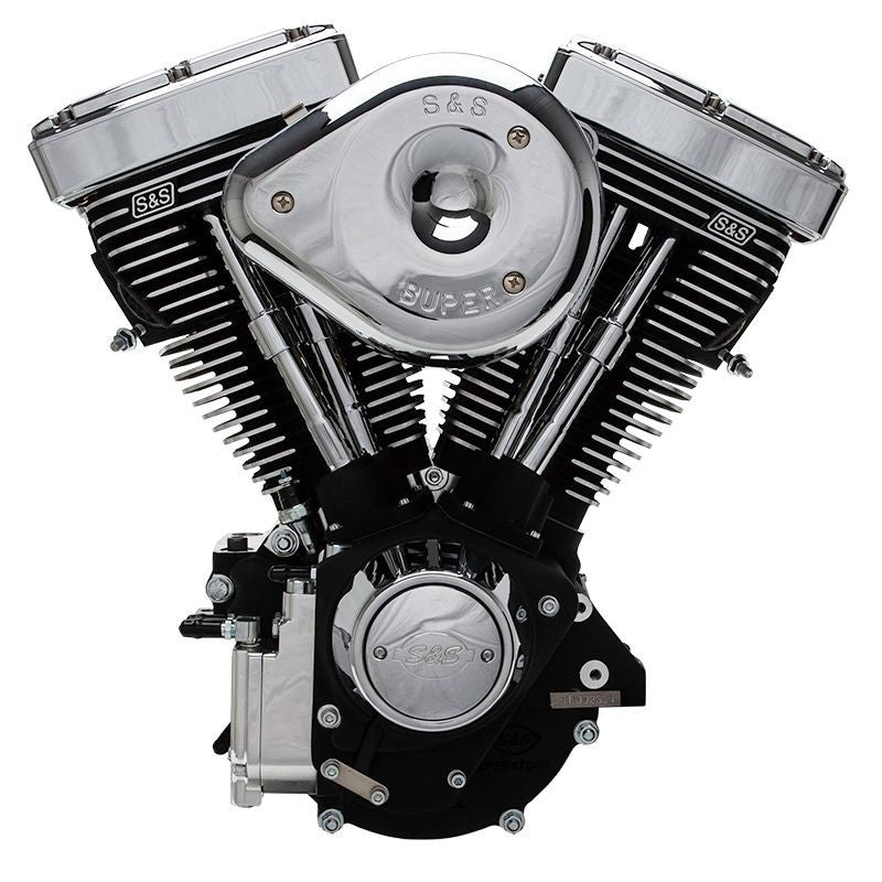 S&S Cycle #: 31-9150 V80R Complete Assembled 50 State Legal Engine for 1984-'98 Carbureted Non-Catalyst Big Twins - Black Finish