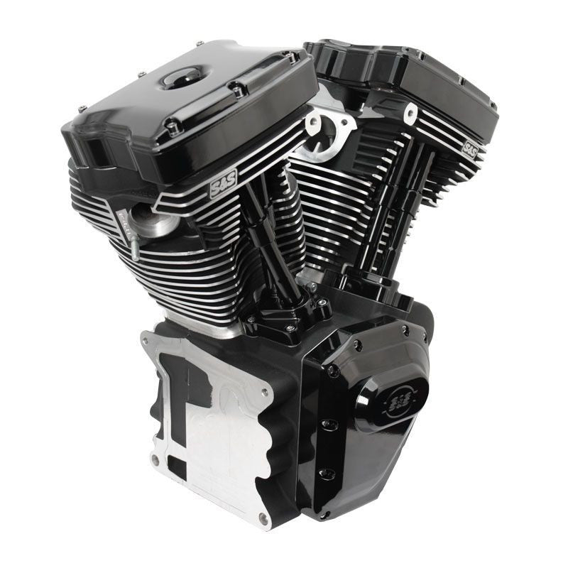 S&S Cycle #:310-0831A T124 Black Edition Long block Engine for Select 1999-'06 HD® Twin Cam 88®, 95®, 103® Models - 640 GE Cams