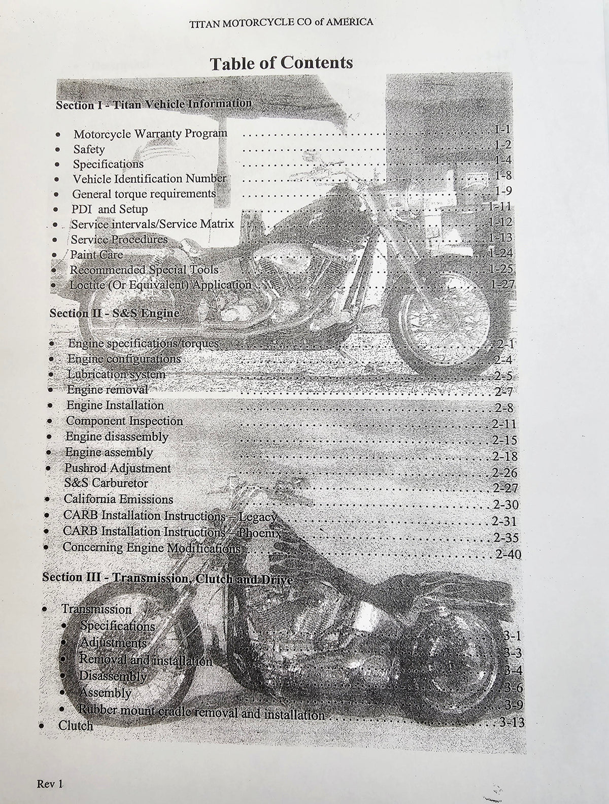 Titan Motorcycle Co. of America Service Manual