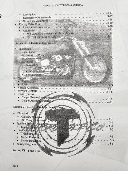 Titan Motorcycle Co. of America Service Manual