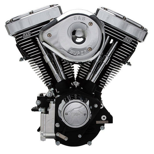 S&S Cycle #: 31-9150 V80R Complete Assembled 50 State Legal Engine for 1984-'98 Carbureted Non-Catalyst Big Twins - Black Finish