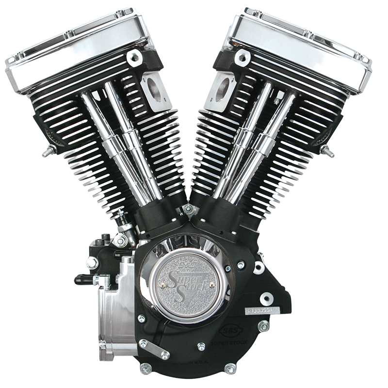 S&S Cycle #: 310-0233 V80 Long Block Engine for 1984-'99 Big Twins - Wrinkle Black