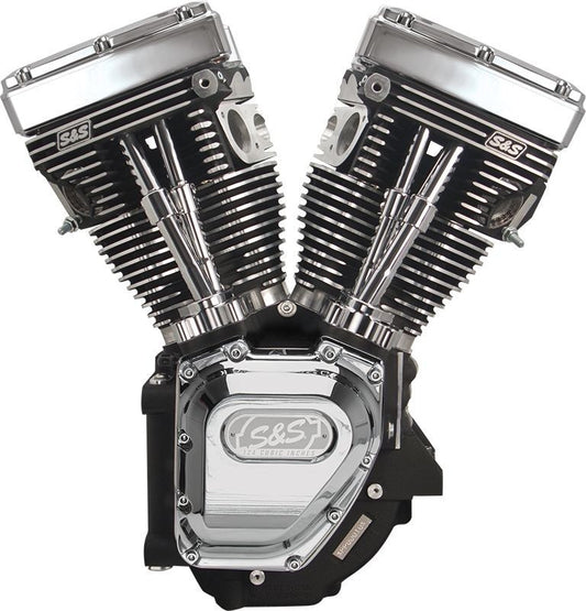 S&S Cycle #: 310-0282A T124 Long Block Engine for 1999-2006 (except 2006 Dyna®) with 640 Cam - Wrinkle Black