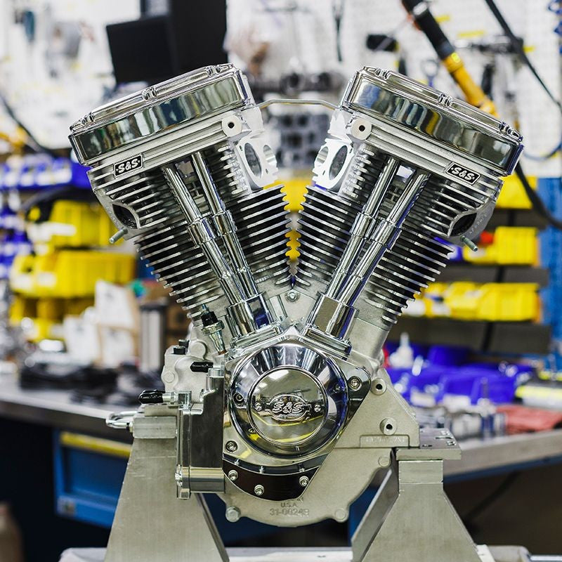 S&S Cycle #: 310-1157 Natural V111 Long Block Engine w/o Induction/Ignition, 585 Cam, and Cast Gear Cover