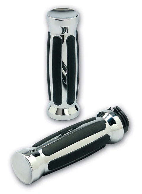 Titan Motorcycle Co. of America Thick Grips, Straight Rubber, Chrome or Black