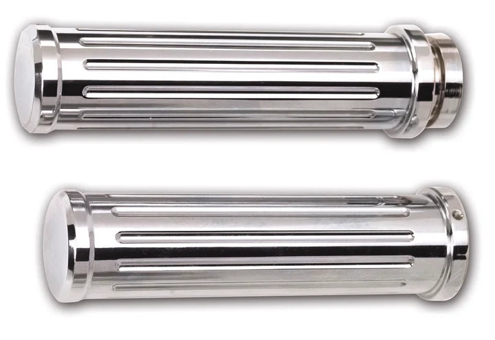Titan Motorcycle Co. of America Ball Milled Billet Grips, Chrome or Black