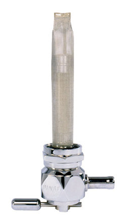 Pingel Single Outlet Reserve Hex Diamond Valve-22mm (H-D)-6000 Series-5/16" hose barb-Chrome